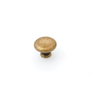 Shaker 35mm Plain Knob - Antique Brass
