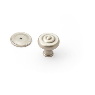 Decade 38mm Fluted Knob & Backplate - Dull Brushed Nickel