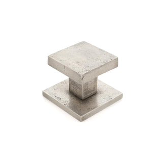 Cast Square 80mm Centre Door Knob - Silver