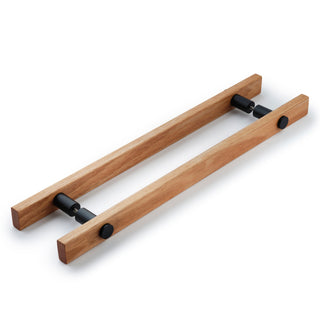 Lenah Hydrowood 450mm Entrance Handle With Face Caps - Back-to-Back - Matt Black