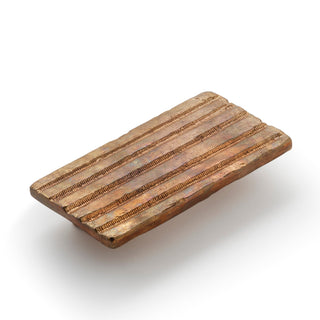 Cast 96mm Large Ridged Rectangle Pull - Light Bronze