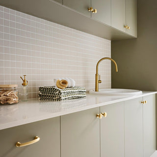 Decade 102mm Ridged Handle - Satin Brass
