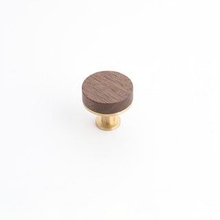 Tundra 30mm Knob - Walnut Satin Brass