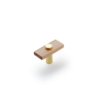 Lenah 50mm T-Bar Handle - Tasmanian Oak - Polished Gold