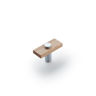 Lenah 50mm T-Bar Handle - Tasmanian Oak - Satin Chrome