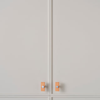 Lenah 50mm T-Bar Handle - European Beech - Satin Chrome
