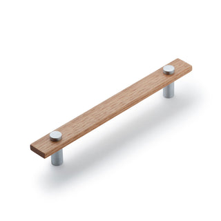 Lenah 160mm Cabinet Handle - Tasmanian Oak - Satin Chrome