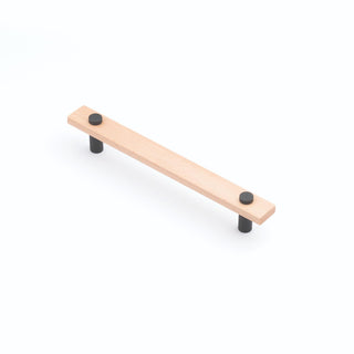 Lenah 160mm Cabinet Handle - European Beech - Matt Black