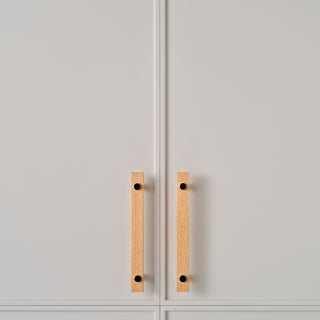 Lenah 160mm Cabinet Handle - European Beech - Matt Black