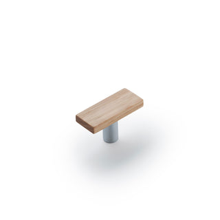 Lenah 50mm T-Bar Handle - Tasmanian Oak - Satin Chrome