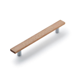 Lenah 160mm Cabinet Handle - Tasmanian Oak - Satin Chrome
