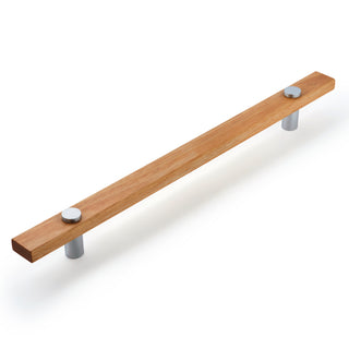 Lenah Hydrowood 900mm Entrance Handle With Face Caps - Rear Fix - Satin Chrome