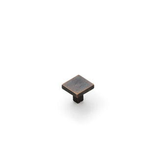 Cast 25mm Flat Square Knob - Dark Bronze