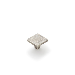 Cast 35mm Flat Square Knob - Silver