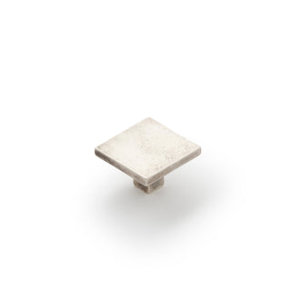 Cast 45mm Flat Square Knob - Silver