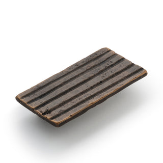Cast 96mm Large Ridged Rectangle Pull - Dark Bronze