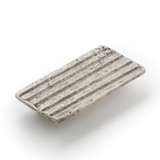 Cast 96mm Large Ridged Rectangle Pull - Silver
