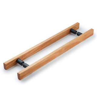 Lenah Hydrowood 450mm Entrance Handle With Face Caps - Back-to-Back - Polished Chrome