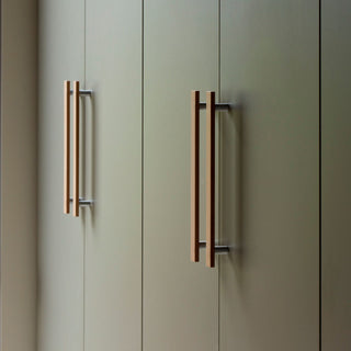 Lenah Hydrowood 450mm Entrance Handle With Face Caps - Back-to-Back - Polished Chrome