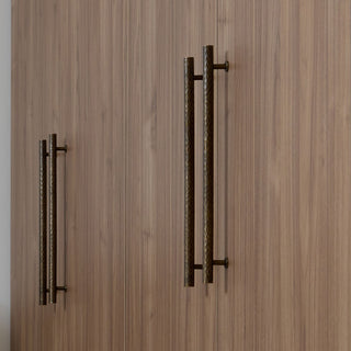 Tarn 450mm Hammered Brass Entrance Pull - Back-to-Back - Bronze