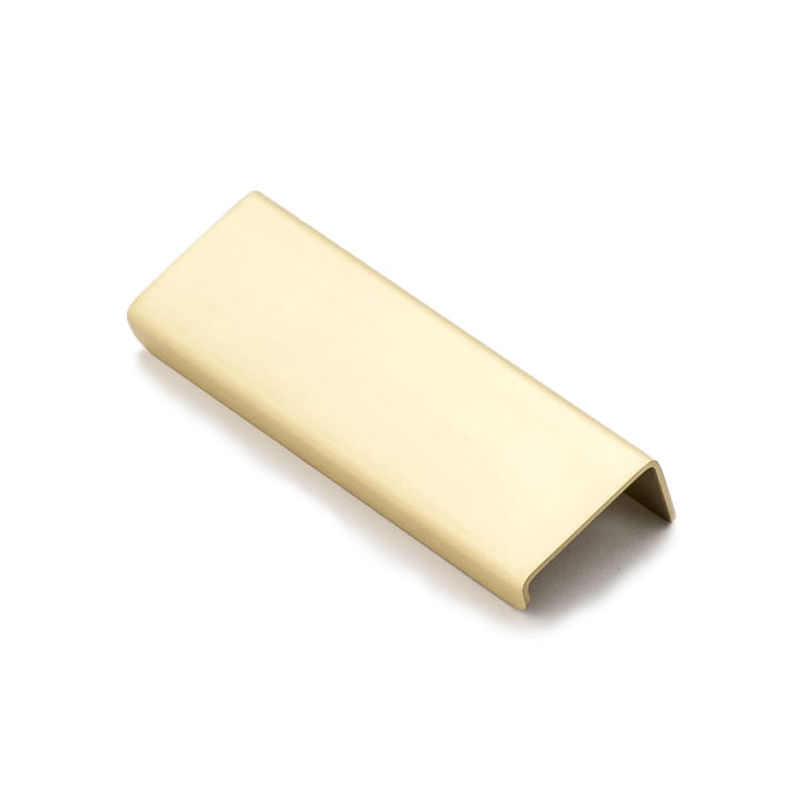 Ledge 100mm Solid Brass Lip Pull - Satin Brass - Castella